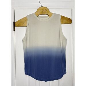 lululemon athletica Cream and Blue Muscle Tee
